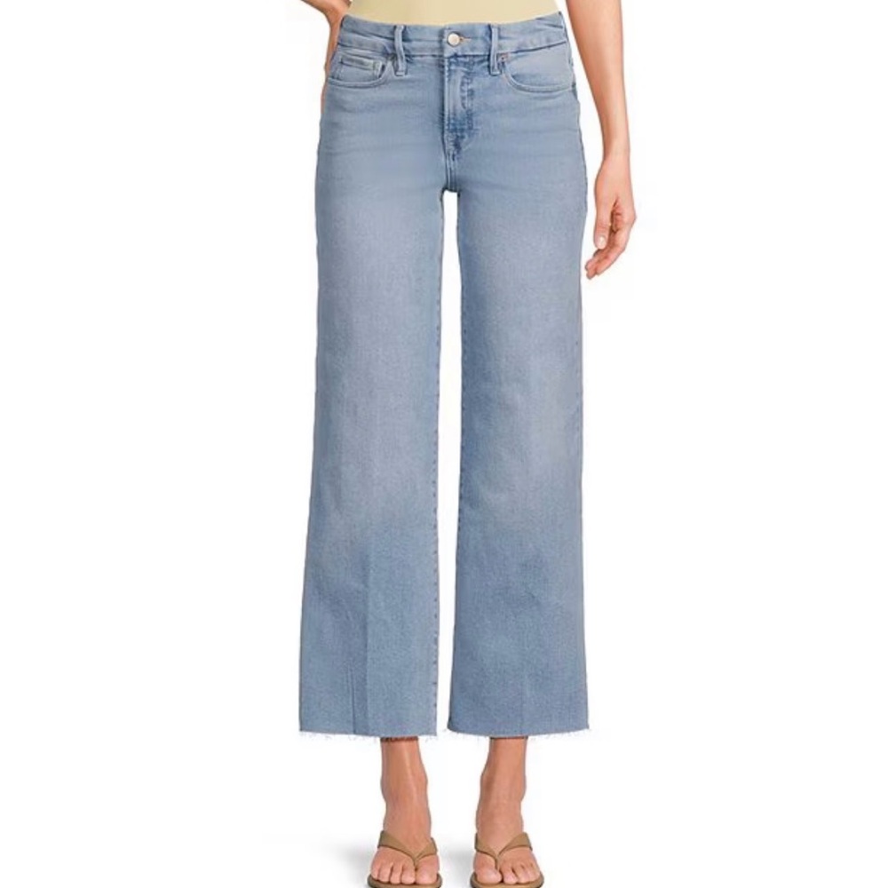 Good American Good Waist Frayed Palazzo Crop Size 16